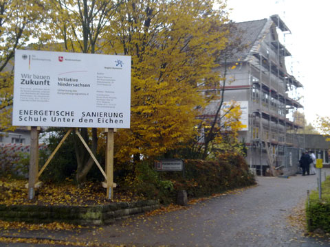 WDVS-Arbeiten an der Schule 'Unter den Eichen' in Mellendorf